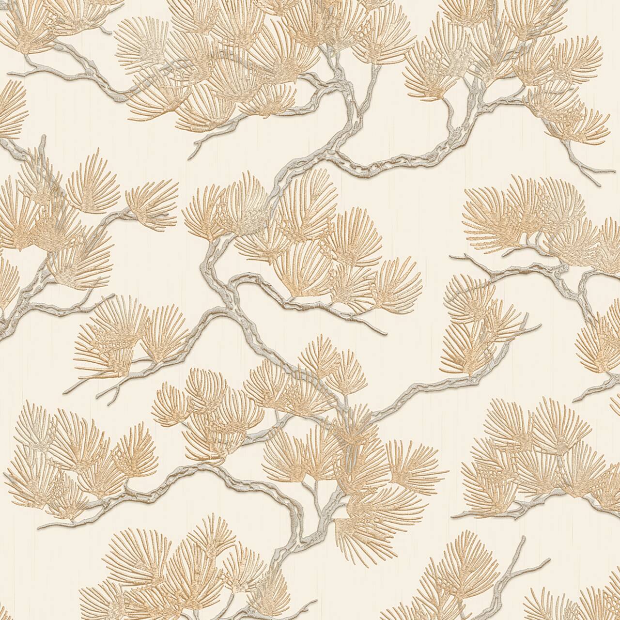Designs Direct Embroidered Pine Tree Wallpaper